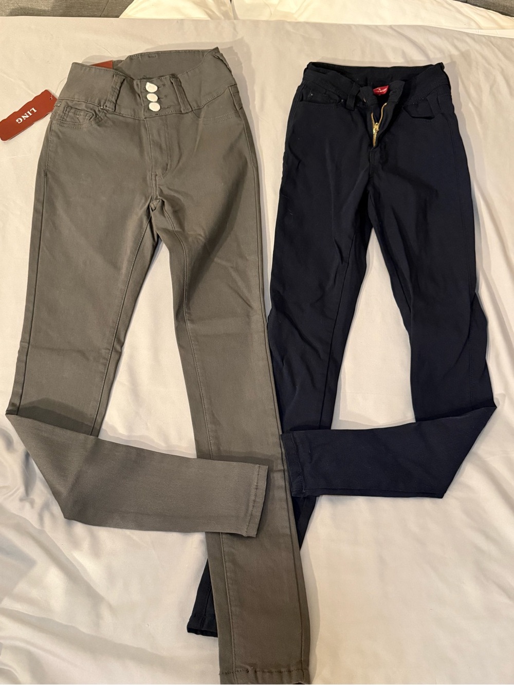 Gray and Navy Skinny Pants Duo